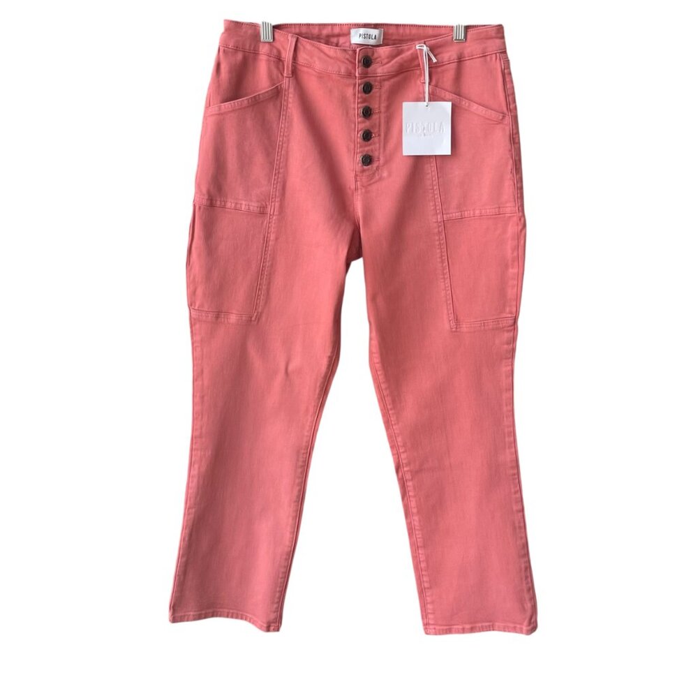 Pistola Pants High Rise Button Front Stretch Size 31 NWT